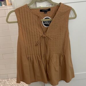 Strut & Bolt Tan Pleated Blouse